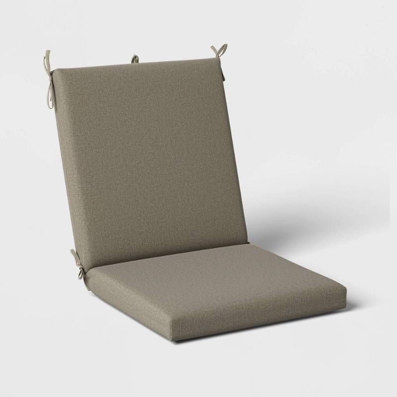 lot 18588 image: 43x21 Solid Woven Outdoor Chair Cushion Dark Taupe - Threshold - Retail $40
