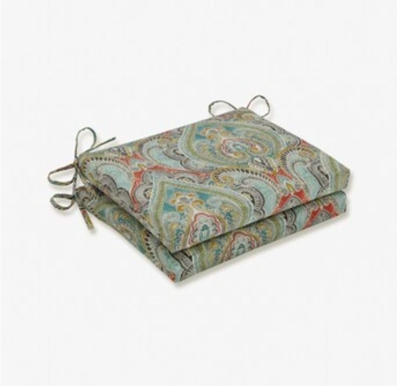 lot 19188 image: Paisley Pattern Outdoor Seat Cushions and Fabric set - Retail $24