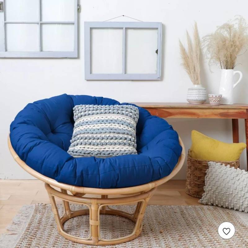 lot 20501 image: 48-inch Papasan Chair Cushion in Royal Blue - Retail $104