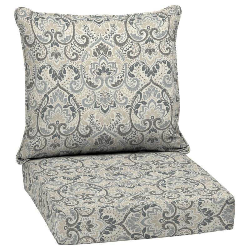 lot 20500 image: Arden 24x24 Outdoor Deep Seat Set Neutral Aurora Damask Fade & Water-Resistant, Zipper Closure - Retail $227