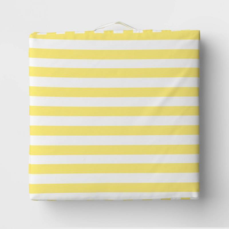 lot 20488 image: Floor Cushion Yellow Stripe - Sun Squad�� - Retail $25