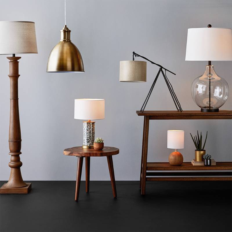 lot 20330 image: Large Linen Mod Drum Lampshade Gray - Threshold�� Slip Uno Fitter, No Assembly Required - Retail $28