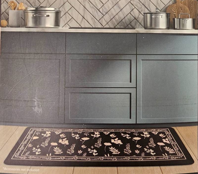 lot 19875 image: Floral Pattern Comfort Gel Kitchen Mat