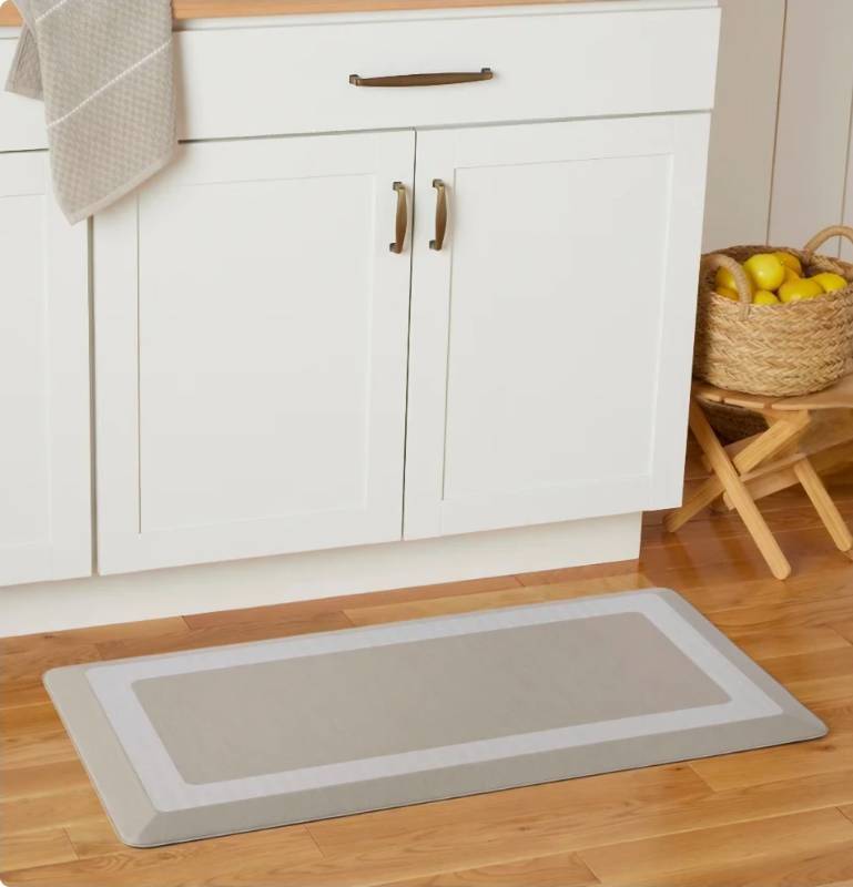 lot 19943 image: Town &amp Country Living Comfort Kitchen Mat - Gray Border