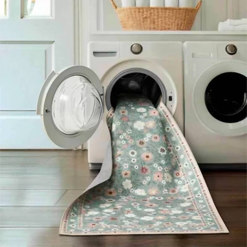 lot 20428 image: Floral Pattern Runner Rug set - Retail $50