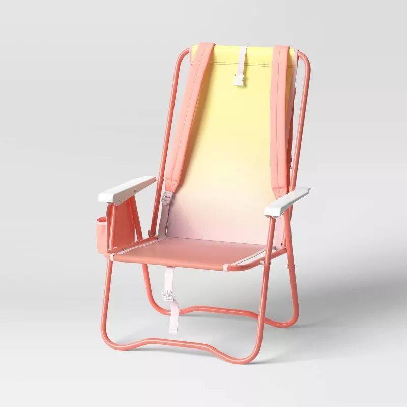lot 17243 image: Pack Of 2,Backpack Chair - Sun Squad ,Pink Ombre