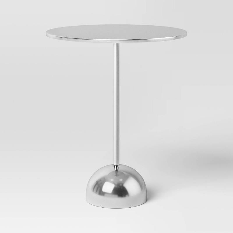 lot 20575 image: Optimistic Pedestal Metal Accent Table Chrome - Room Essentials�� Assembly Required - Retail $50