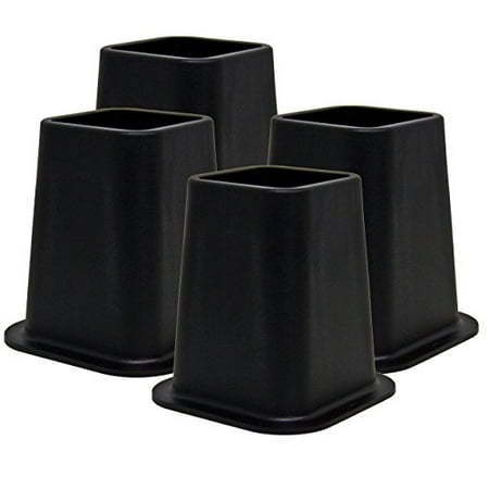 lot 20609 image: Kings Brand Furniture - Heavy Duty 6-inch Bed Risers  Furniture Riser  Great for Under Bed Storage  Set of 4 - Retail $42