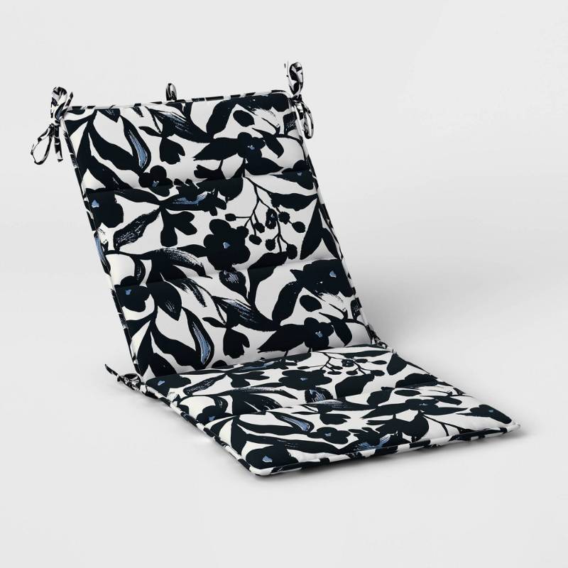 lot 18559 image: 20x43 Floral Outdoor Chair Cushion Jet Black - Room Essentials�� - Retail $35