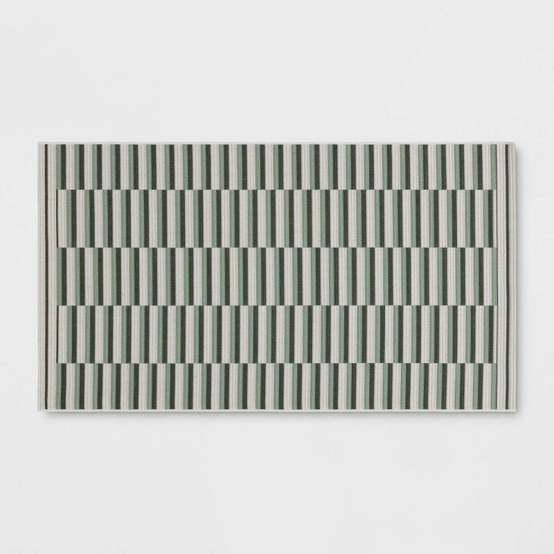 lot 20378 image: 311x55 Color Blocked Striped Rectangular Indoor Outdoor Area Rug Green - Room Essentials��&nbsp