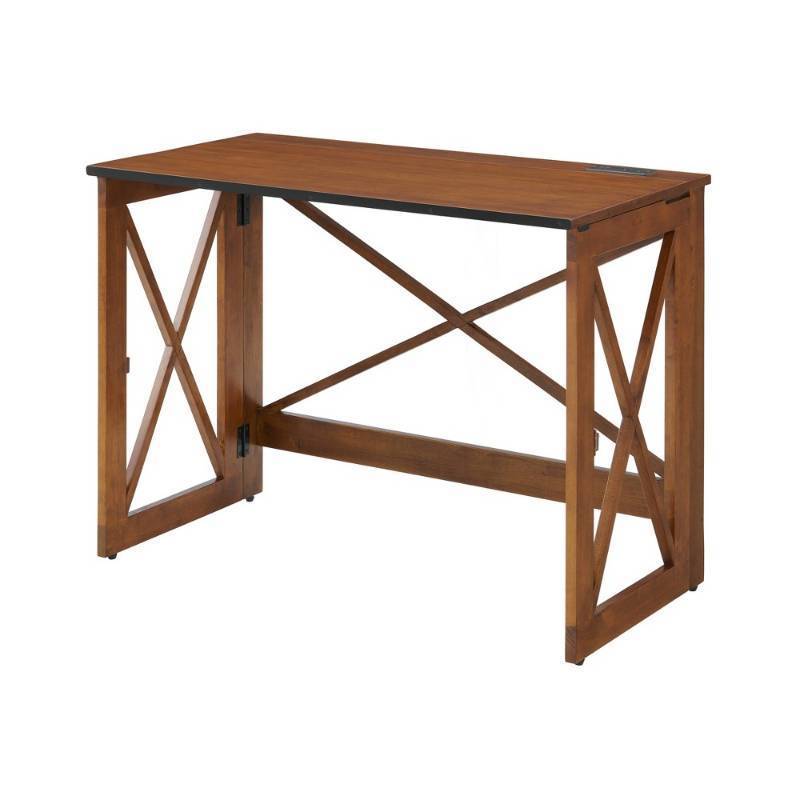lot 19131 image: Stakmore Folding USB Charging Desk Pre-Assembled, Hardwood Frame, No Storage, 29.25 Height - Retail $200