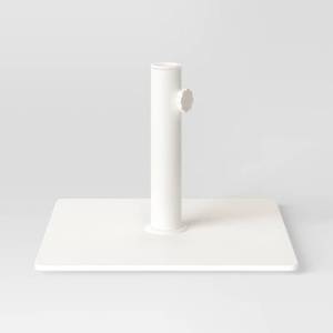 lot 4 image: 25lbs Steel Square Outdoor Patio Market Umbrella Bases White - Room Essentials - Retail $60