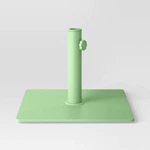 lot 20 image: 25lbs Steel Square Outdoor Patio Market Umbrella Bases Sage Green - Room Essentials - Retail $60
