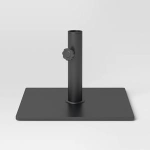 lot 10642 image: 25lb Steel Square Outdoor Patio Market Table Umbrella Base Black - Room Essentials Weather-Resistant, No Tools Needed - Retail $60