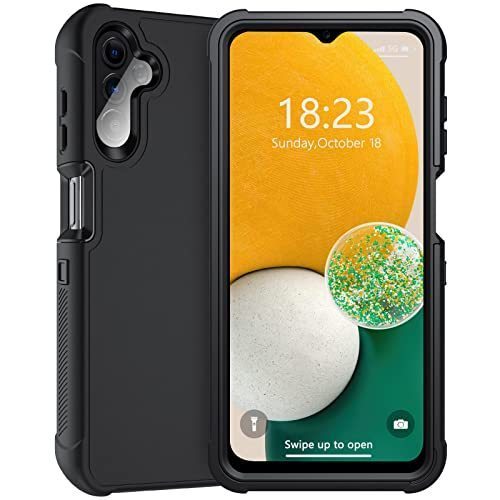 lot 852056 image: Cum2giff for Samsung Galaxy A13 5G Case, Samsung A13 5G Phone Case Full Rugged Protective Durable Drop Shockproof Soft TPU Hard PC Bumper Cover-Back Black