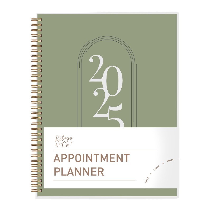 lot 852150 image: Rileys Appointment Weekly Planner - Annual Weekly & Monthly Planner, Jan - Dec 2025, 8.5 x 11 Flexible Cover, 7AM - 7PM, Notes Pages, Twin-Wire Binding - Retail $12