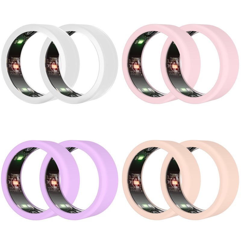 lot 852162 image: pupvus 8-Pack Ring-Cover for Oura Ring Gen 4Gen 3 Protector - Upgraded Anti-Scratch Elastic Silicone Cover for Ultrahuman AirRingConnSamsung Rings Multicolor for Men Women(8PCS,S) - Retail $13