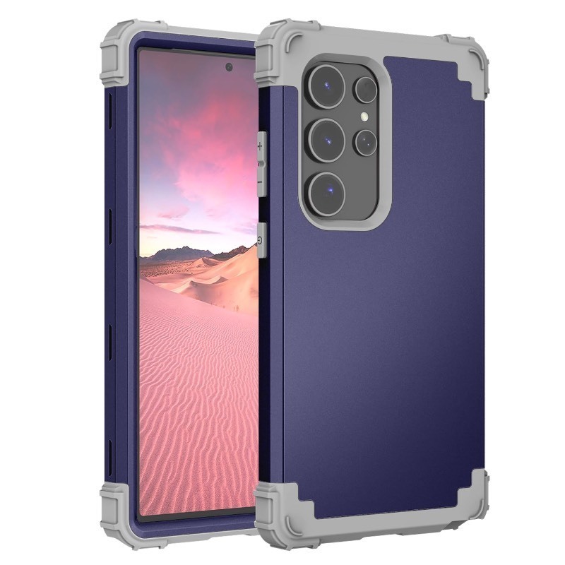 lot 852581 image: XZC for Samsung Galaxy S24 Ultra Case,Shockproof Three Layer Heavy Duty Soft Silicone Rubber BumperHard Plastic Hybrid Protective Case for Samsung Galaxy S24 Ultra 6.8 inch Blue - Retail $14