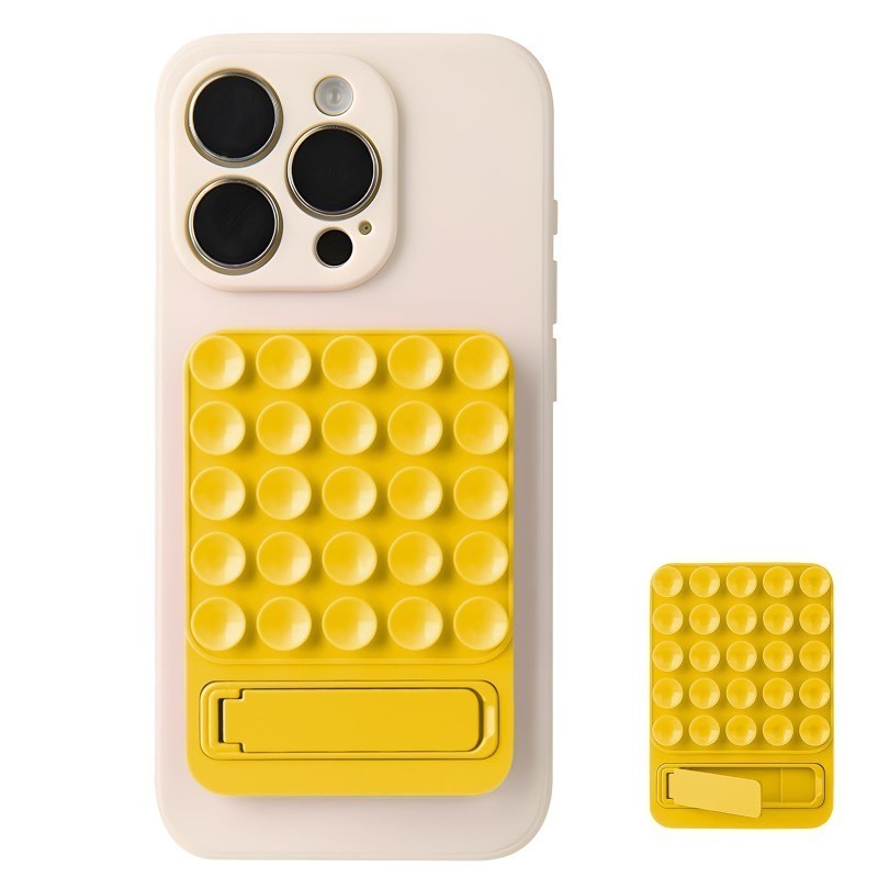 lot 1018072 image: Anytin 2 in 1 Suction Cup Phone Mount,Hands-Free Sticky Phone Grip,Multi-Purpose Phone Sticky Grip for iPhone and Android for Phone ��Suction Phone Mount for Selfies and Tiktok Video(Yellow) - Retail $6
