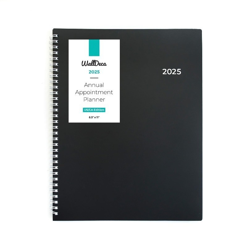 lot 1018281 image: WallDeca 2025 Appointment Weekly Planner - Annual Weekly & Monthly Planner, Jan - Dec 2025, 8.5 x 11 Flexible Cover, 7AM - 7PM, Notes Pages, Twin-Wire Binding - Retail $10