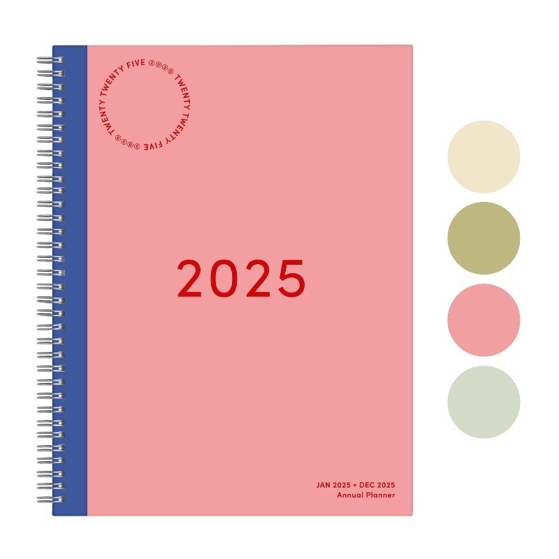 lot 1018557 image: Rileys & Co 2025 Simple Weekly Planner - Annual Weekly & Monthly Agenda Planner, Jan - Dec 2025, Flexible Cover, Notes Pages, Twin-Wire Binding (8.5 x 11-Inches, Pink) - Retail $10
