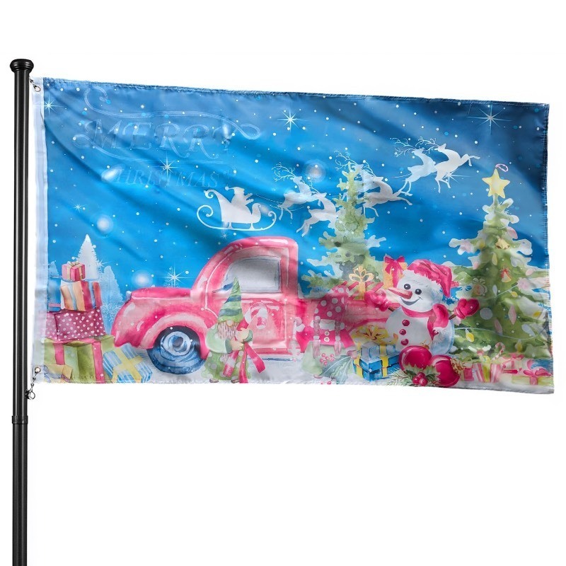 lot 1019004 image: CXWLJL Christmas Snowman Flag,Christmas Yard Flag,Vivid Color Clear Pattern Reinforcement Sewing Durable Polyester with 2 Metal Grommets - Retail $10