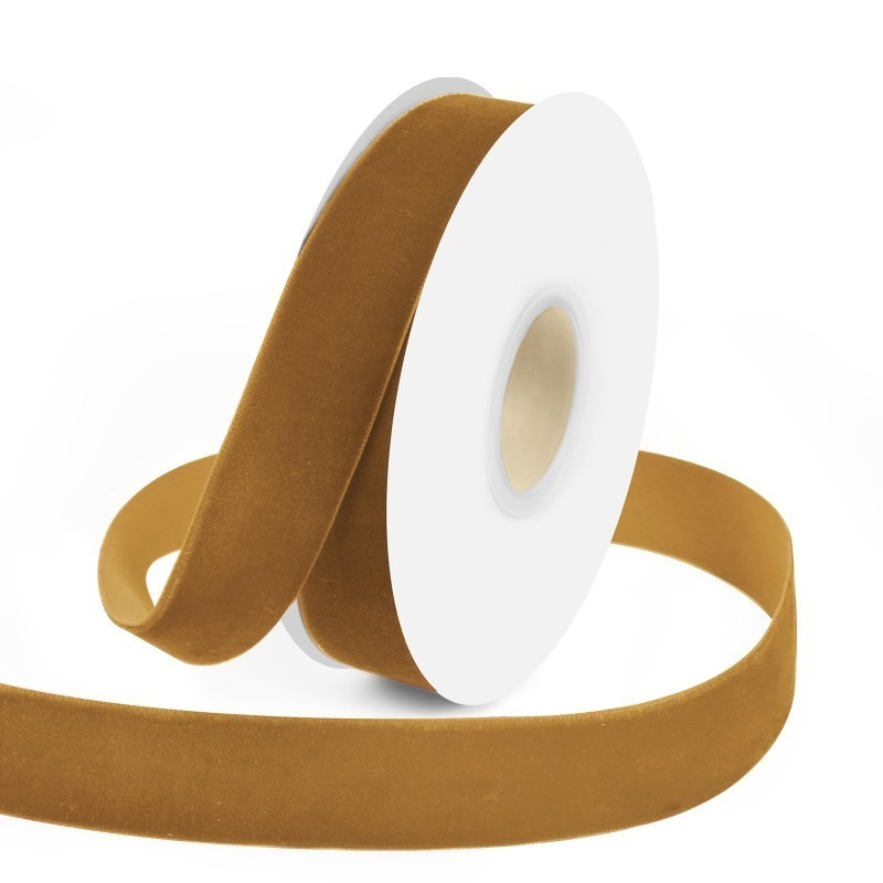 lot 1019020 image: 1 Wide x 10 Yards Velvet Ribbon, Vintage Single Face Velvet Ribbons for Gift Wrapping, Christmas Wrapping Bows, Wedding Decor, Sewing and More (Khaki) - Retail $10