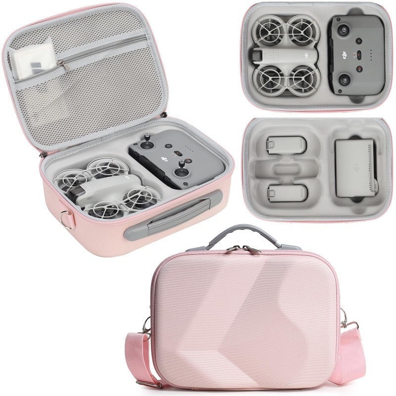 lot 1019551 image: Pemalin Neo Hard Carrying Storage Case,Portable Protection Travel Bag with Shoulder Strap for DJI Neo Drone and Accessories (Pink) - Retail $14
