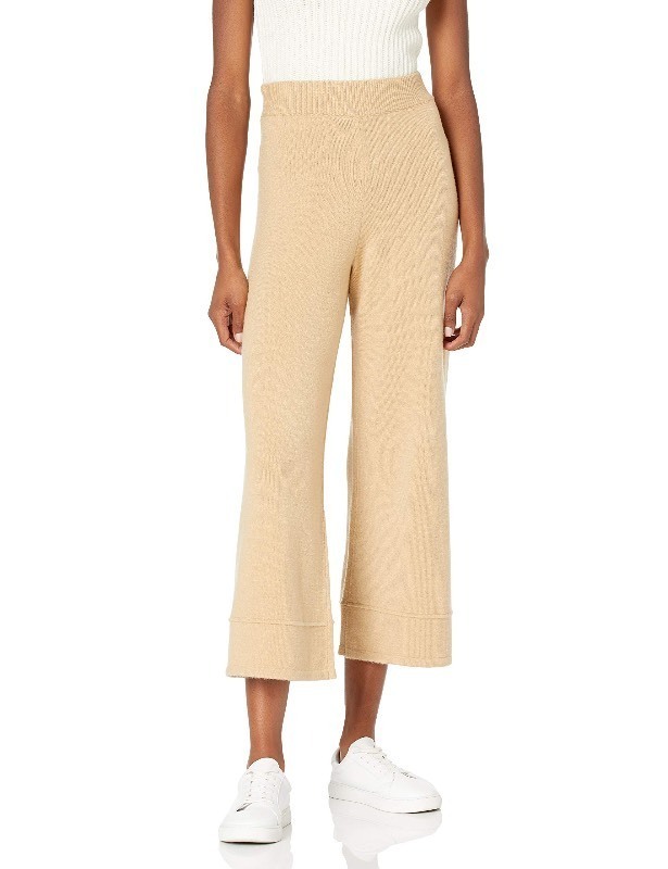 lot 1020357 image: The Drop Womens Bernadette Pull-On Cropped Sweater Pant, Curds & Whey, M - Retail $25
