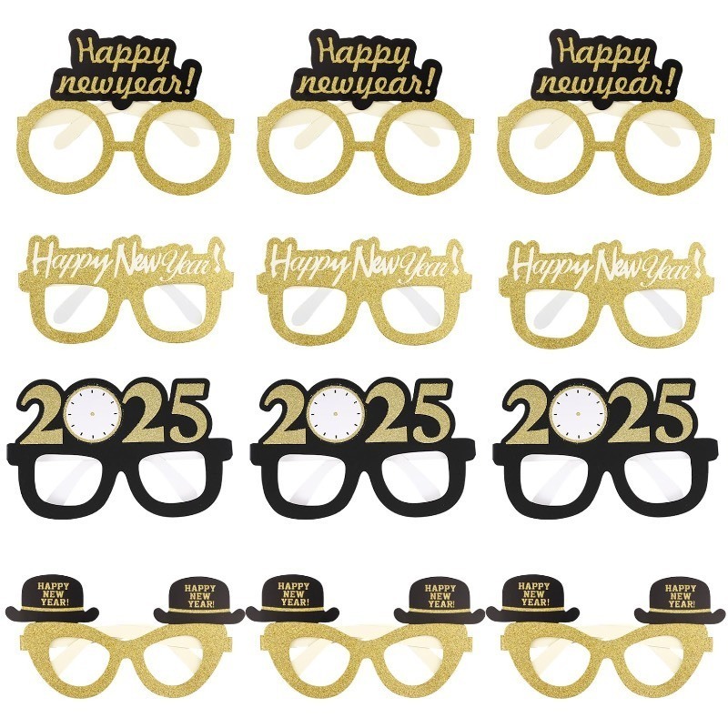 lot 1020404 image: obmwang 24 Pieces Happy New Year Eyeglasses Fancy Party Glasses for 2025 New Years Eve Party Favors - Retail $3,506