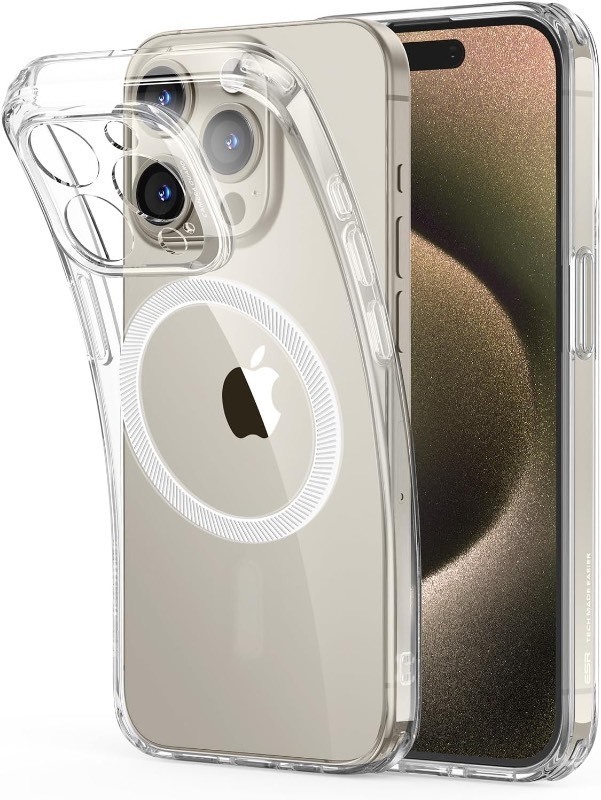 lot 1020407 image: for iPhone 15 Pro Max Case, Compatible with MagSafe, Military-Grade Protection, Resists Yellowing and Scratches, Silicone Magnetic Phone Case for iPhone 15 Pro Max, Clear