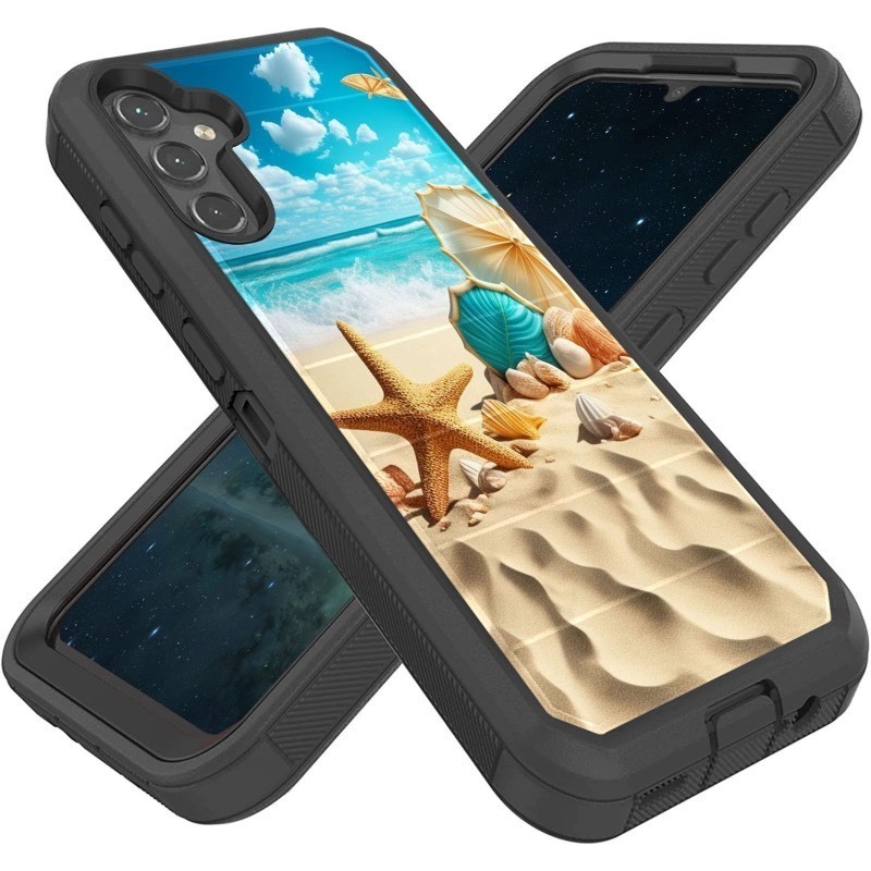 lot 1020418 image: FGDRFGRW Designed for Galaxy S24 Plus 6.7 Inch Case,Heavy-Duty Rugged and Durable,Shockproof Hybrid Dual-Layer Armor Protective Shell,Summer Beach - Retail $701