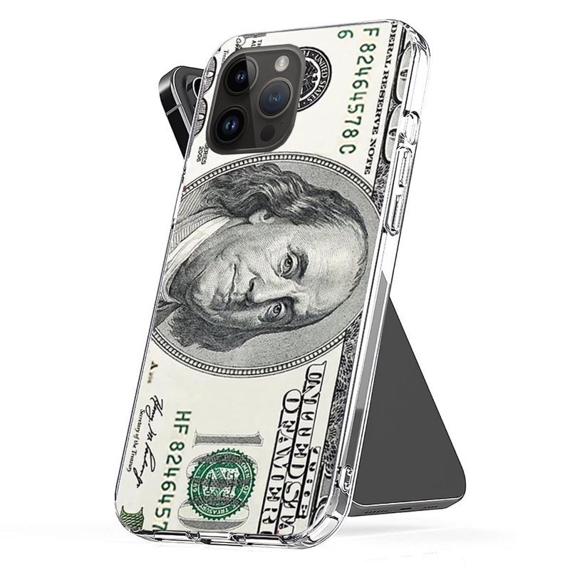 lot 1020567 image: Thaimanh Phone Case Compatible with iPhone 14 Money Bill One Hundred Dollar Shock Accessories Scratch Waterproof Cover - Retail $2,081