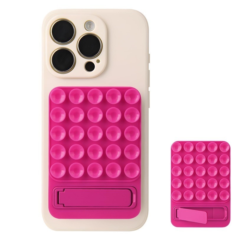 lot 1021009 image: Anytin 2 in 1 Suction Cup Phone Mount,Hands-Free Sticky Phone Grip Mount, Multi-Purpose Phone Sticky Grip for iPhone and Android for Phone ��Suction Phone Mount for Selfies and Tiktok Video(Pink) - Retail $6