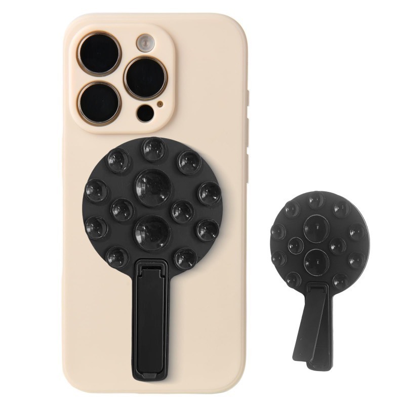 lot 1021042 image: 2 in 1Suction Cup Phone Mount,Hands-Free Sticky Phone Grip Mount,Multi-Purpose Phone Sticky Grip for iPhone and Android for Phone��Suction Phone Mount for Selfies and Tiktok Video(Black) - Retail $6