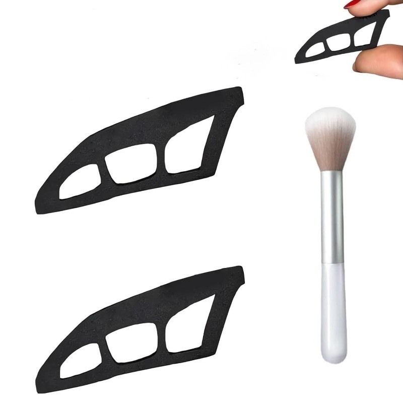 lot 1021043 image: 2PCS Eyeshadow stencil, Reusable Eyeshadow Stencil Tool for Eyes, Cat Eyeliner Stencil Guide Eyeshadow Shield Eyeliner Wing Eyeshadow Makeup Hooded Eye Patches Auxiliary Tool - Retail $9