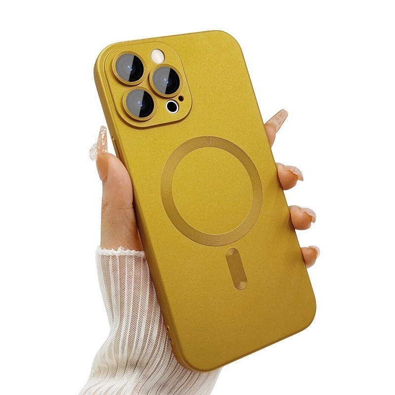 lot 1021065 image: ankofave Magnetic for iPhone 12 Pro Case for Women,Shockproof Matte Luxury Soft Metallic Luster Design with Full Camera Lens Protector, Compatible with Magsafe Case for iPhone 12 Pro 6.1-Gold - Retail $13