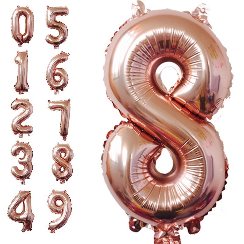 lot 1022141 image: 40 Inch Rose Gold Jumbo 8 Number Balloons Huge Giant Balloons Foil Mylar Number Balloons for Birthday Party,Wedding, Bridal Shower Engagement Photo Shoot, Anniversary (Rose Gold,Number 8) - Retail $4