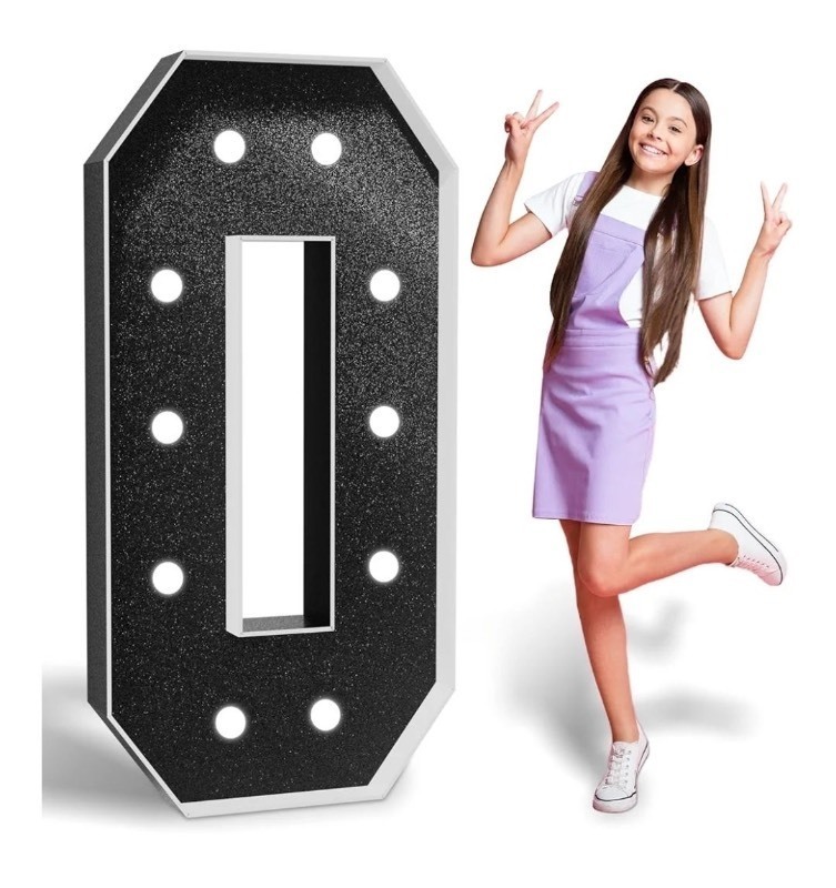 lot 1022258 image: Marquee Numbers 0 Black Birthday Decorations 4ft Large Light Up Sign Marquee Numbers 4 Feet Tall for 20th 30th 40th 50th 60th Birthday Anniversary 2025 Graduation Party Balloon Decor for Man Woman - Retail $24