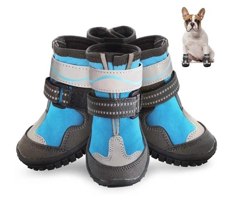 lot 1022363 image: Dog Shoes, Otunrues Dog Shoes for Small Medium Large Dogs, Anti-Slip Dog Boot with Reflective, Waterproof Dog Booties & Paw Protectors for Winter Snowy Hot Pavement Day (Blue,M) - Retail $23