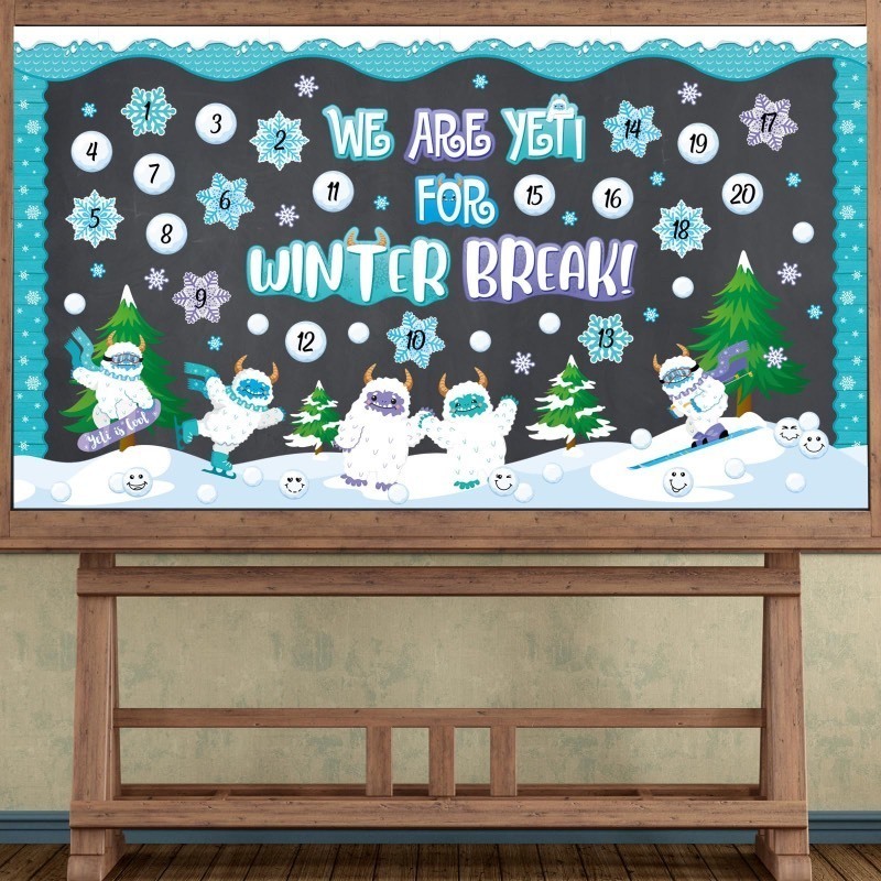 lot 1022544 image: Sayglossy 115 Pcs Winter Break Countdown Bulletin Board Decoration Set Winter Break Classroom Bulletin Board Snowflake Snowball Cutouts for Holiday Party School Home Door Wall Decor - Retail $5,097