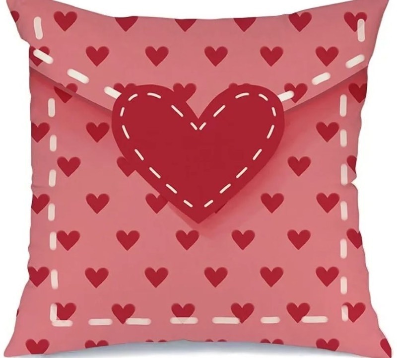lot 1193168 image: RABUSOFA Pink Valentines Day Pillow Covers 18x18 Inch,Heart Valentines Day Decor Pillow Decorative Throw Pillows,Velvet Farmhouse Valentine Holiday Decorations Cushion case for Couch Home - Retail $7