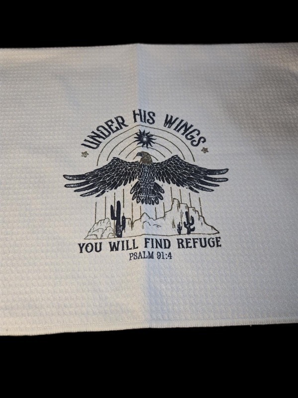 lot 1193259 image: CIOJUNE Christian Kitchen & Bath Towels, Bible Verse Scripture Eagle Decorative Hand Towels, Religious Decor, 16x24 Inch - Retail $8
