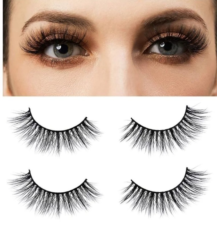 lot 1193264 image: Mink Lashes 3D 18mm Natural Cat Eye Lashes Reusable Long Eyelashes for Daily Eye Makeup False Eyelashes 2 Pairs-LINGSTAR (YM1090-Iris) - Retail $10