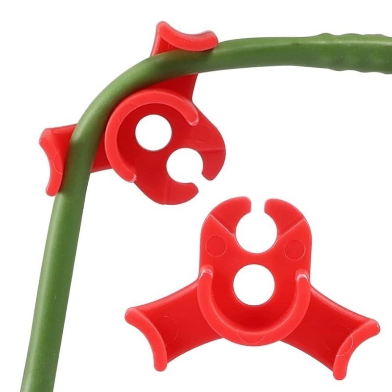 lot 1193340 image: Bamboos Grocery LoKii 90 Degrees Plant Stem Plant Bender, Low Stress Training Clips, Circle Red, 30 Pack - Retail $8