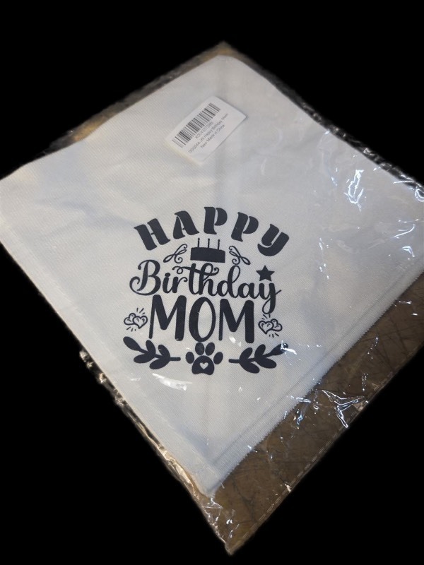 lot 1193383 image: Happy Birthday Mom Dog Bandana Dog Happy Birthday Bandana for Dogs White Dog Bandana Funny Dog Bandana Birthday Photo Prop Pet Scarf Accessories for Pet Dog Lovers Dog Mom Gifts - Retail $8