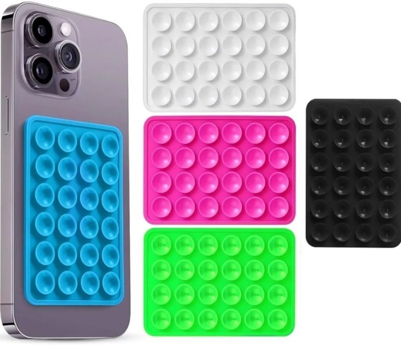 lot 1193400 image: x2  8 Count Silicone Suction Cup Phone Case Mount Double Sided, Multiple Colors Silicon Sticky Phone Grip with Higher Suction for Cell Phone, Hands-Free Phone Accessories Holder for Selfies and Videos - Retail $12
