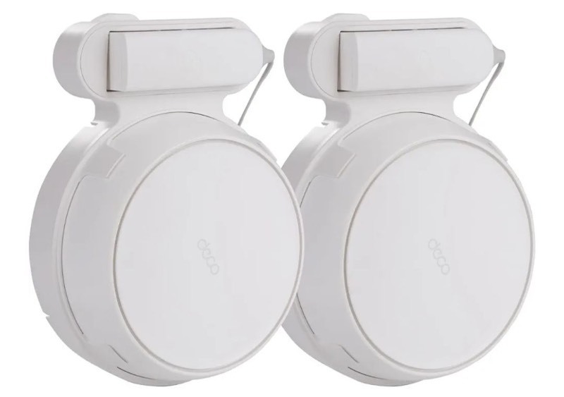 lot 1193427 image: Wall Mount Bracket fo Deco WiFi 7, Router Wall Holder for TP-Link BE23BE25BE3600BE5000, Cord Management and Space Saving.Easy Installation to TP-Link WiFi 7 System(2Pack) - Retail $32