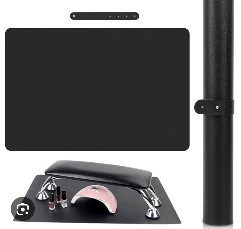 lot 1193557 image: Wilfniee (MAT ONLY) Nail Desk Protector Mat - Soft Microfiber Leather Manicure Table Cover Protector for Nail Tech Salon Home(35.4 x 14.6 inch, Black) - Retail $12