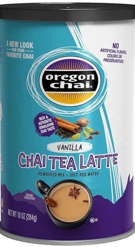 lot 1194055 image: Oregon Chai Vanilla Tea Latte Mix - 10 oz Can expired  - Retail $8
